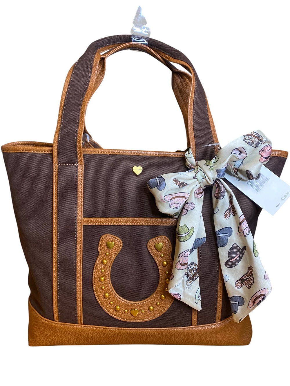 Betsey Johnson Cowgirl Western Horseshoe Tote NWT